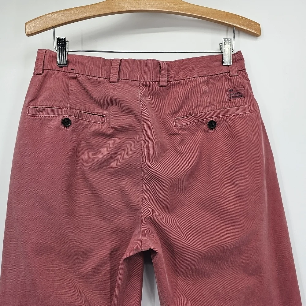Brooks Brothers Clark Chino Flat Front Mauve Cotton Pants Mens 31x32